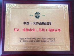 2015-2016年度中国十大饰面板品牌